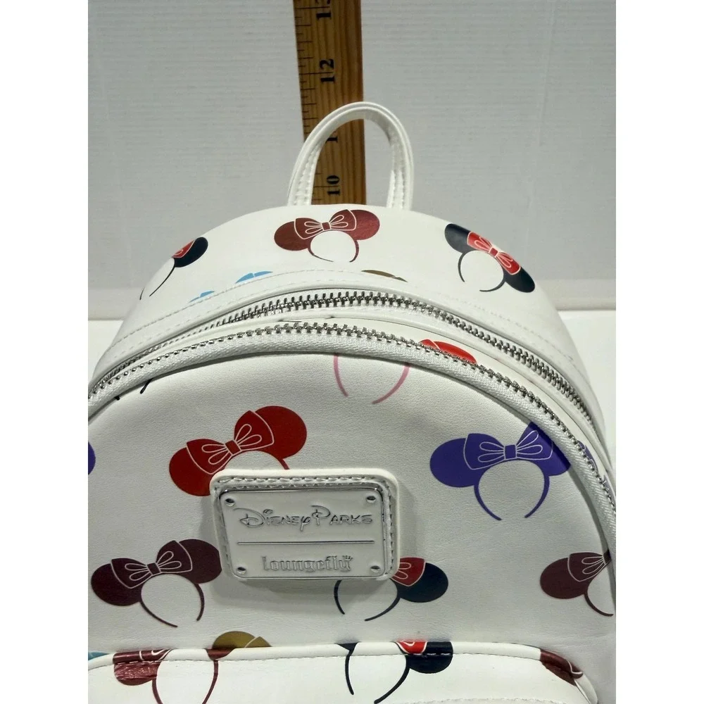 DISNEY PARKS Loungefly‎ Mini Backpack - Minnie Mouse Ears White - Size 10x9